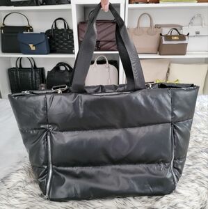 Black Quilted Tote Bag